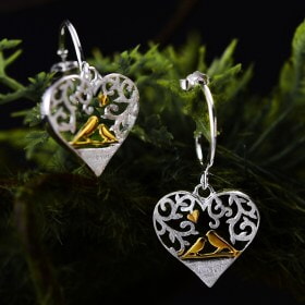 Custom-Bird-in-Love-Heart-Silver-earring (2)